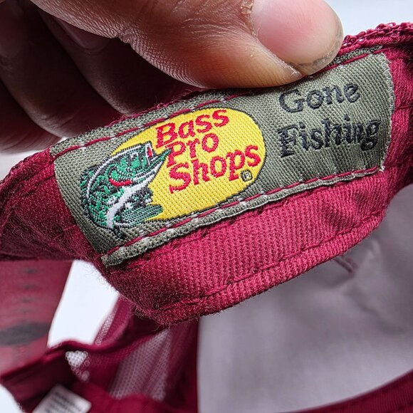Bass Pro Shops Trucker Hat Snapback Red Unisex Baseball Cap Fishing Logo Casual - Picture 6 of 10